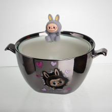 Бульонница фарфоровая Labubu с крышкой и ручками 800 (мл) Ø15 (см) FM-34A (LG-FM-34A)