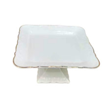 Тортовница фарфоровая на ножке 20×20 (см) квадратная 120-YH-HG041 (LG-120-YH-HG041)