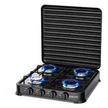 Газовая плита настольная на 4 конфорки Sokany кемпинговая SK-6004-Black (LG-SK-6004-Black)