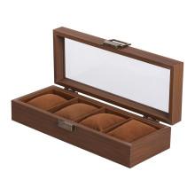 Шкатулка для часов 31×12×7,5 см, деревянная 4 отсека коричневая HP-5-13 (LG-HP-5-13)