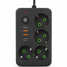 Мережевий фільтр-подовжувач 4 розетки 2xUSB-A 1xUSB-C 3м чорний HP-5-46 (LG-HP-5-46) Мережевий фільтр-подовжувач 4 розетки 2xUSB-A 1xUSB-C 3м чорний HP-5-46 (LG-HP-5-46)