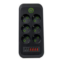 Мережевий фільтр-подовжувач 6 розеток 4 USB-A + 2USB Type-C 5м HP-5-54 (LG-HP-5-54) Мережевий фільтр-подовжувач 6 розеток 4 USB-A + 2USB Type-C 5м HP-5-54 (LG-HP-5-54)