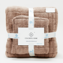 Комплект полотенец 2 штуки 70*140 см/35*75 см из микрофибры коричневый Colorful Home 501-221-TJ-60BR (LG-501-221-TJ-60BR)