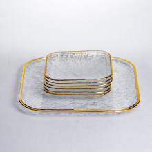 Набор тарелок Golden Prism из 7 предметов с золотой окантовкой Yiwu HP-34-84 (LG-HP-34-84) Набор тарелок Golden Prism из 7 предметов с золотой окантовкой Yiwu HP-34-84 (LG-HP-34-84)