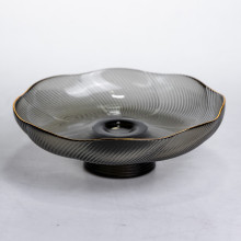 Фруктовница на ножке стеклянная 18 см круглая Yiwu HP-34-115 (LG-HP-34-115)