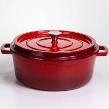 Кокотница чугунная эмалированная 7,5 л, красный Yiwu HP-FLG-7 RED (LG-HP-FLG-7 RED)