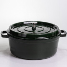 Кокотница чугунная эмалированная 6.5 л, малахит Yiwu HP-FLG-13 green (LG-HP-FLG-13 green)