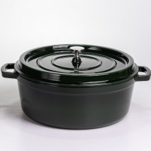 Кокотница чугунная эмалированная 7,5 л, малахит Yiwu HP-FLG-14 green (LG-HP-FLG-14 green)
