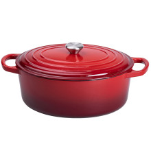 Гусятница чугунная эмалированная 6 л, красный Yiwu HP-FLG-17 RED (LG-HP-FLG-17 RED)