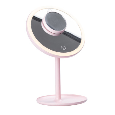 Дзеркало для макіяжу зі збільшенням та підсвіткою Рожевий HP072TD020P (LG-2089140964)