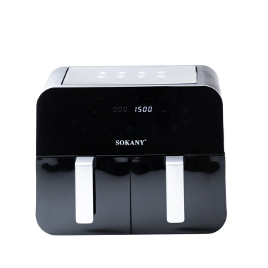 Аерофритюрниця SOKANY SK-10005 на 10 літрів, з двома відділеннями 2400 Вт чорна (LG-2114460271)