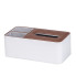 Серветниця-органайзер з еко-шкіри 3 відділення 26.5*14*9.5 см Білий з коричневим HP9290 (LG-2140008446)
