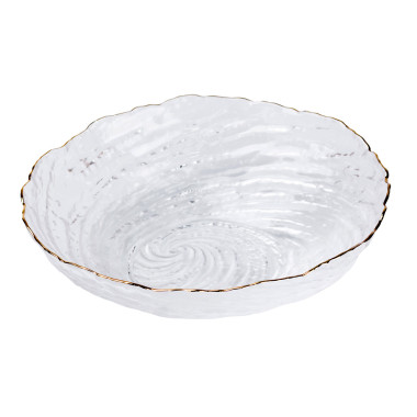 Тарілка глибока скляна Ø20 см для сервірування столу прозора салатниця супниця піала HP4140 (LG-2148787566)