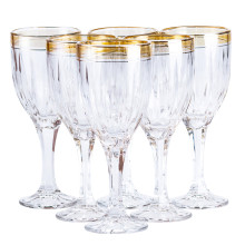 Набір келихів для шампанського 6 штук по 250 мл із золотою облямівкою HP547 (LG-2148787629) Набір келихів для шампанського 6 штук по 250 мл із золотою облямівкою HP547 (LG-2148787629)
