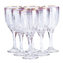 Келихи для вина із золотою облямівкою 6 шт по 250 мл Рожевий HP548 (LG-2148787630) Келихи для вина із золотою облямівкою 6 шт по 250 мл Рожевий HP548 (LG-2148787630)