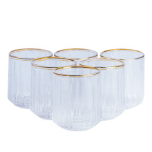 Набір склянок скляних 6 штук по 315 мл прозорий із золотим обідком HP553 (LG-2148787635) Набір склянок скляних 6 штук по 315 мл прозорий із золотим обідком HP553 (LG-2148787635)
