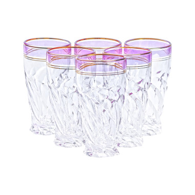 Набір високих склянок 6 штук по 250 мл рожевий HP566 (LG-2148787647)