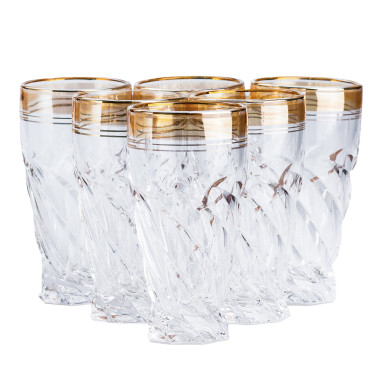 Склянки для скляні набір із 6 штук по 250 мл жовтий HP568 (LG-2148787649)