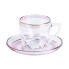 Чашки зі блюдцем скляні прозорі набір на 6 осіб Розовий HP571 (LG-2148787652)