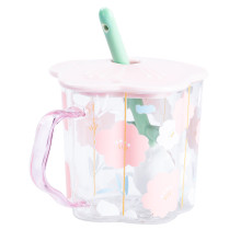 Чашка скляна 500 мл з ложкою і кришкою Рожевий HP7213P (LG-2148787692) Чашка скляна 500 мл з ложкою і кришкою Рожевий HP7213P (LG-2148787692)