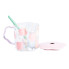 Чашка скляна 500 мл з ложкою і кришкою Рожевий HP7213P (LG-2148787692)