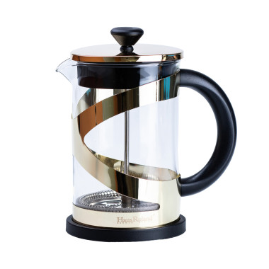 Чайник прозорий заварювальний з френч пресом 800 мл  Золотий HP33540PGL (LG-2148787760)