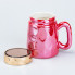 Чашка з кришкою 450 мл порцелянова в дзеркальній глазурі Малинова HP7195R (LG-2183918438)