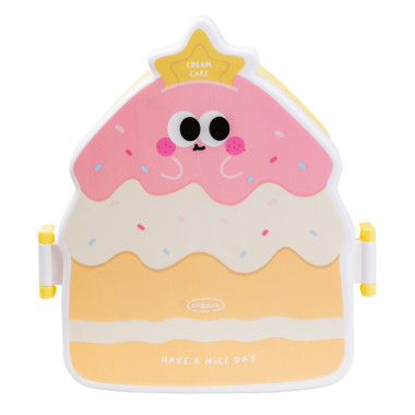 Дитячий ланч бокс на дві секції 950 мл пластиковий з вилкою та ложкою 