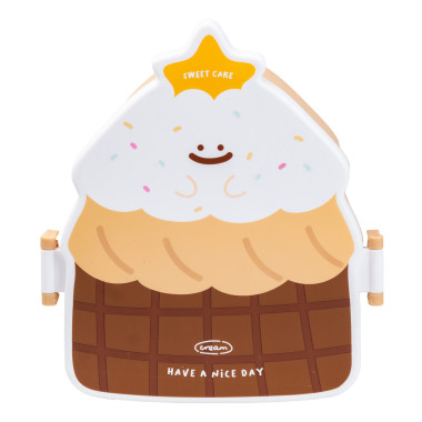 Дитячий ланч бокс на дві секції 950 мл пластиковий з вилкою та ложкою 