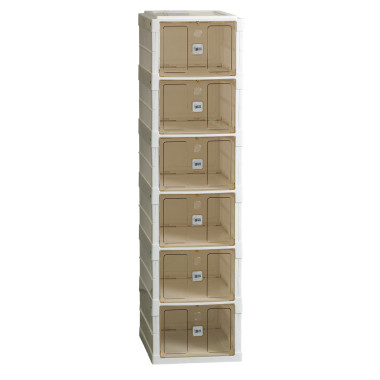 Шафа для взуття портативна пластикова 33 х 26х 100 см на 6полиць Біла HPS658 (LG-2203469100)