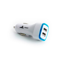 Автомобильное зарядное устройство 12 Atelie 2 USB x 5V x 2.1A квадрат белый