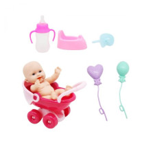Игровой набор детский MIC Пупс в коляске с горшком бутылочкой и пустышкой Разноцветный (TS-166342)