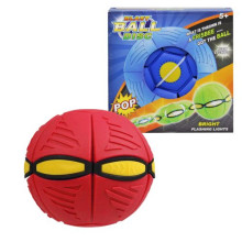 Летающий мяч-трансформер MIC Flat Ball Disc Летающая тарелка фрисби для детей 22х22х5 см Красный (TS-187560)
