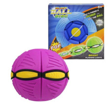 Летающий мяч-трансформер MIC Flat Ball Disc Летающая тарелка фрисби для детей 22х22х5 см Розовый (TS-187561)