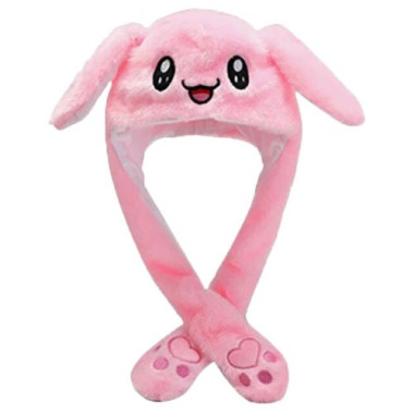 Шапка с подвижными ушками "Зайчик" розовый (TS-200899)