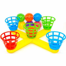 Баскетбол детский М.Тoys Кольцеброс пластик 5 корзинок и 5 мячиков Разноцветный (TS-29143)