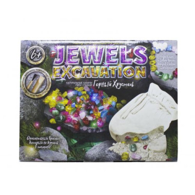 Набор игровой Dankotoys для проведения раскопок JEWELS EXCAVATION Натуральные камни 20 камней Разноцветный (TS-37388)