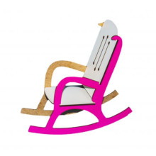 Кресло-качалка (бело-розовый) Б21р