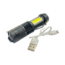 Фонарь тактический X-Balog 95мм x 1LED x 1COB x Li-Ion