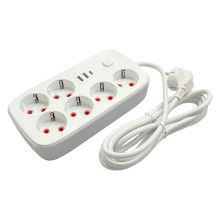 Удлинитель с 6 розетками и 3 USB-портами 2500W – 3м