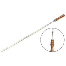 Шампур KS-UKR 740 x 12 х 3мм (кольцо) плоский деревянная лакированная ручка Шампур KS-UKR 740 x 12 х 3мм (кольцо) плоский деревянная лакированная ручка