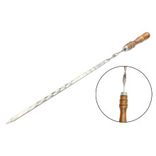 Шампур KS-UKR 615 x 12 х 3мм (кольцо) плоский деревянная лакированная ручка Шампур KS-UKR 615 x 12 х 3мм (кольцо) плоский деревянная лакированная ручка