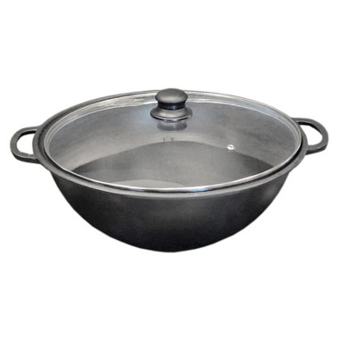 Казан чугунный Мy-dishes 340мм x 8л татарский (7.0кг) со стеклянной крышкой Казан чугунный Мy-dishes 340мм x 8л татарский (7.0кг) со стеклянной крышкой