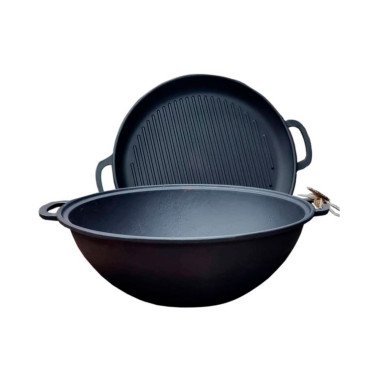 Казан чугунный Мy-dishes 340мм x 8л татарский (9.8кг) с крышкой-сковородою