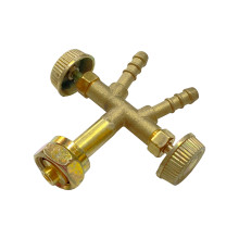 Кран-тройник на баллон газовый ATF резьба левая W21.8мм латунь