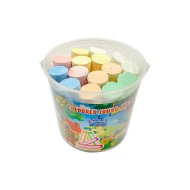 Мел цветной круглый большой в ведерке (15шт)