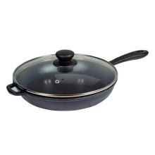 Сковорода чугунная 22 х 4см со стеклянной крышкой Сковорода чугунная 22 х 4см со стеклянной крышкой