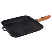 Сковорода чугунная 28*28*4см квадратная (гриль)