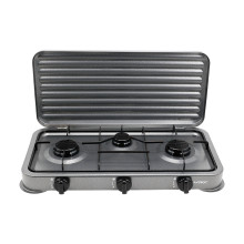 Плита газовая настольная на 3 конфорки 580х280х55мм с крышкой Плита газовая настольная на 3 конфорки 580х280х55мм с крышкой