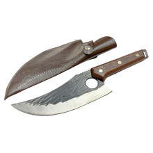 Нож кухонный Satori 29см KingGary с изогнутым лезвием и кожаным чехлом